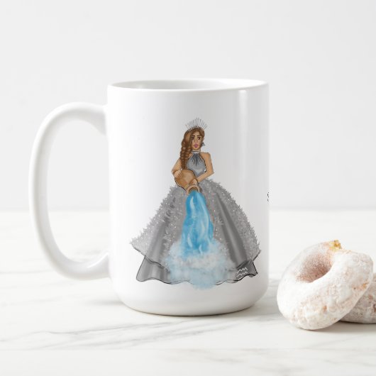 Mug Aquarius Goddess Illustration Mode Porteur d'eau (Avec donut)