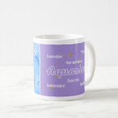 Mug Aquarius Purple Blue Aquarelle Astrologie Zodiac (Devant droit)