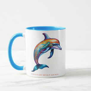 Mug Aquarius Spirit Animal Dolphin Alebrije Homme