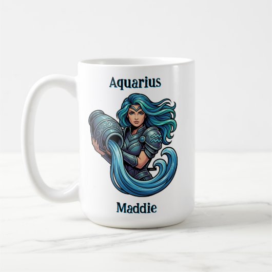 Mug Aquarius Traits and Dates | Personalized (Gauche)
