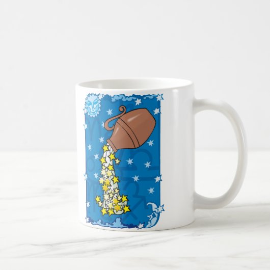 Mug Aquarius Vase déversant des étoiles d'eau dans le  (Droite)