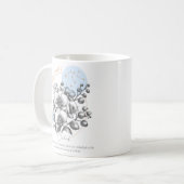 Mug Aquarius zodiac fleur de naissance mois anniversai (Devant gauche)