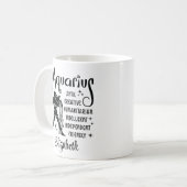 Mug Aquarius Zodiac Horoscope Nom personnalisé (Devant gauche)