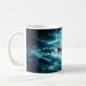 Mug Aquarius Zodiac with Trident Warrior in Stormy Oce (Gauche)