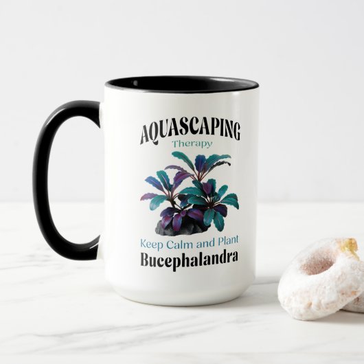 Mug Aquascaping They - Keep Calm and Plant Bucephal (Avec donut)