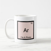 Mug Ar - Je suis un élément de chimie pirate Symbole d (Gauche)