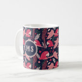 Mug Ara Parrot Rouge rose Motif de feuille tropicale M (Devant gauche)