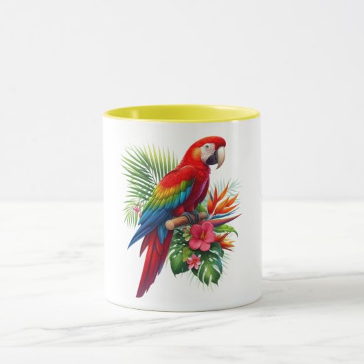 Mug Ara rouge floral tropical (Centre)