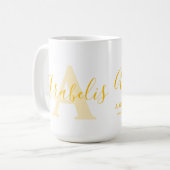 Mug Arabelis nom signification et monogramme Un jaune  (Devant gauche)