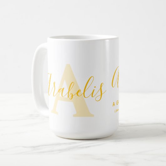 Mug Arabelis nom signification et monogramme Un jaune  (Devant gauche)
