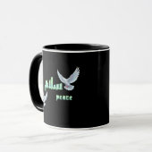 Mug Arabic Peace "Salaam" Typography with White Doves  (Devant gauche)