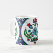 Mug arabique turque, fleurs de tulipe, motif sans cout (Devant gauche)