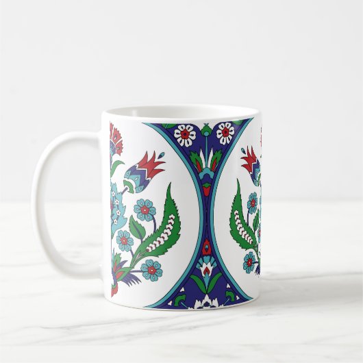 Mug arabique turque, fleurs de tulipe, motif sans cout (Gauche)