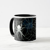 Mug Araignée blanche en toile, sangle (Devant gauche)