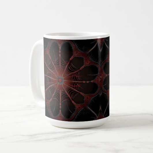 Mug Araignée de Redback Fractal Art, (Devant gauche)