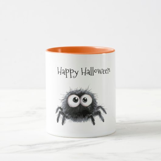 Mug Araignée noire mignonne d'Halloween (Centre)