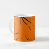 Mug Araignées d'Halloween orange Motif, Araignée noire (Devant gauche)