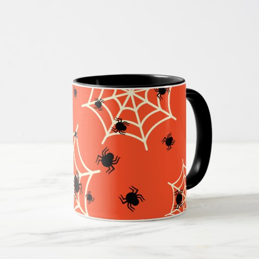 Mug Araignées d'Halloween sur le Web (Devant droit)