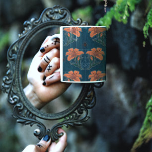 Mug Araignées et Lys Éffrayant Halloween Motif Vintage