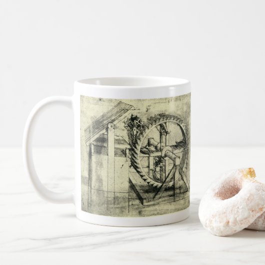 Mug Arbalète motorisée par tapis roulant de Léonard de (Avec donut)
