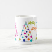 Mug Arborescence joyeuse et brillante avec nom (Centre)