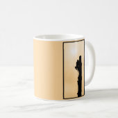 Mug Arboriste Silhouette Arbre Climber coucher de sole (Devant droit)