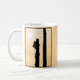 Mug Arboriste Silhouette Arbre Climber coucher de sole