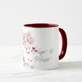 Mug Arbre à coeurs rouges Balançoire Câlins Baisers (Devant droit)