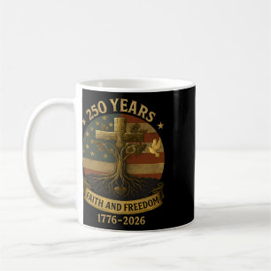Mug Arbre à croix de drapeau 250 ans de foi et de libe