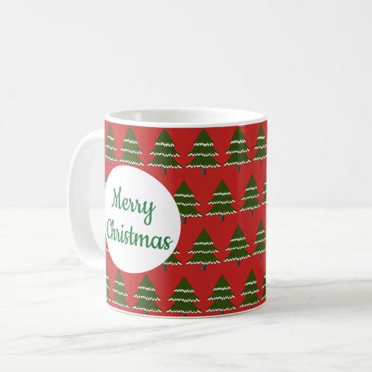 Mug Arbre à feuillage persistant Avec Neige (Devant gauche)