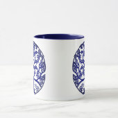 Mug Arbre à noeuds celtique bleu sur blanc (Centre)