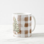 Mug Arbre à rayures écossaises marron et crème (Devant droit)
