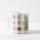 Mug Arbre à rayures écossaises marron et crème (Devant gauche)