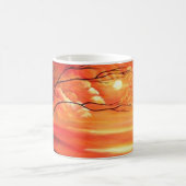 Mug Arbre Abstrait et coucher de soleil rouge (Centre)