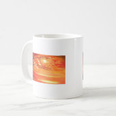Mug Arbre Abstrait et coucher de soleil rouge (Devant gauche)
