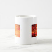 Mug Arbre Abstrait et coucher de soleil rouge (Centre)