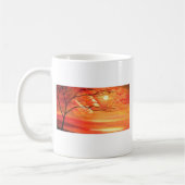Mug Arbre Abstrait et coucher de soleil rouge (Gauche)