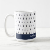 Mug Arbre Abstrait Tartan Monogrammé (Gauche)