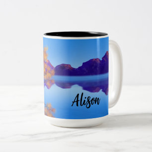 Mug "arbre au bord du lac bleu"