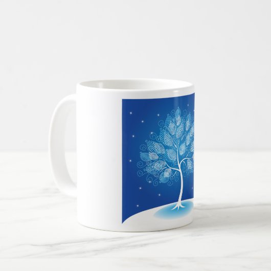 Mug Arbre Blanc Dans La Neige (Devant gauche)