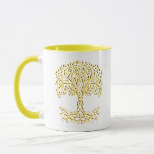 Mug Arbre Celtique Jaune (Gauche)