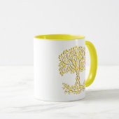 Mug Arbre Celtique Jaune (Devant droit)