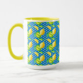 Mug Arbre Citron Monogrammé Bleu Azur Décor de Jeune M (Gauche)
