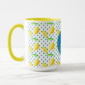 Mug Arbre Citron Monogrammé Décoration de Maison Bleu  (Gauche)