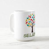 Mug Arbre Coloré avec Oiseaux (Devant gauche)