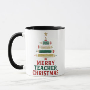 Mug Arbre crayon de Noël de l'enseignant