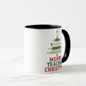 Mug Arbre crayon de Noël de l'enseignant (Devant droit)