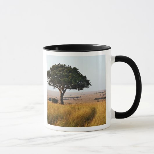 Mug Arbre d'acacia isolé dans les plaines herbeuses, M (Droite)