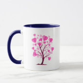 Mug Arbre d'amour Arbre de coeur Pastel rose Aquarelle (Gauche)