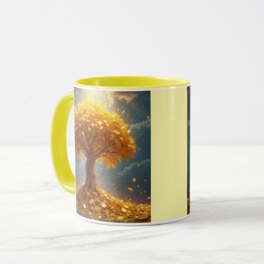Mug arbre d'argent or pièces d'or (Devant gauche)